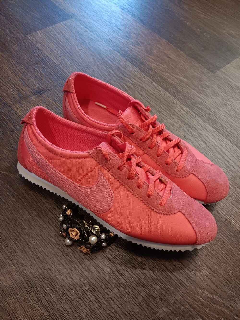 Nike Classic Lady Cortez Nylon Running Shoes Womens Pink Sz 9.5